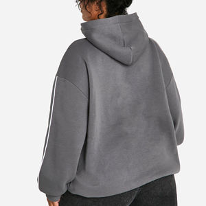 Sweat-shirts à capuche pour femmes de grande taille, de haute qualité, très vendus, en polaire polyester/coton, avec piping sur le devant, pour l'hiver - Product Image 5