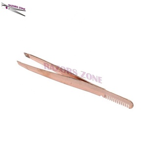 Juego de pinzas para cejas de acero inoxidable de alta calidad profesional 2023, recién llegado, peine de belleza tipo punta inclinada - Product Image 5