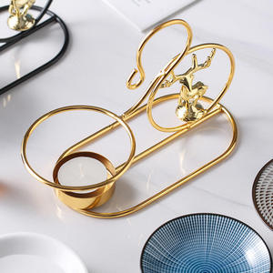 Quemador de cera de porcelana con logotipo personalizado OEM y ODM Quemador de cera de aceite de cerámica con fragancia con estante de metal y soporte de madera - Product Image 6