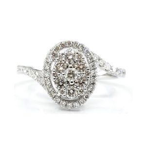 Bague de fiançailles classique en or blanc massif 18 carats avec diamants naturels, design torsadé, pour mariage et soirée, prix d'usine de haute qualité - Product Image 1