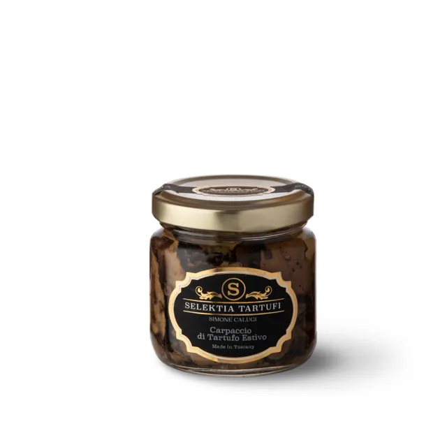 Summer Truffle thinly slices in sunfloweroil enriched with the typical Tuscan spicy notes MADE IN ITALY Selektia Tartufi
