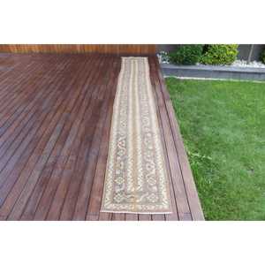 1.6x12.6 ft Vintage <b>Runner</b> <b>Rug</b>, Turkish Brown Ombr <b>Rug</b> - Product Image 1