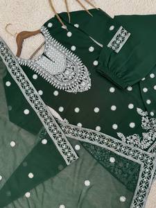 Nouveau Designer de haute qualité Designer Chinon Soie Broderie Séquence Kurti Set By Sterling Creation - Product Image 6