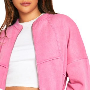 เสื้อวอร์มกรดซักคุณภาพสูงสำหรับผู้หญิงเสื้อลำลองมีซิปดูมีสไตล์ - Product Image 4