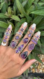 แหวนหมั้นแบบคลาสสิกสำหรับเด็กแหวน925พลอยอเมทิสต์เงินสเตอร์ลิงประดับฝาเป็นของขวัญแต่งงานความรัก - Product Image 5