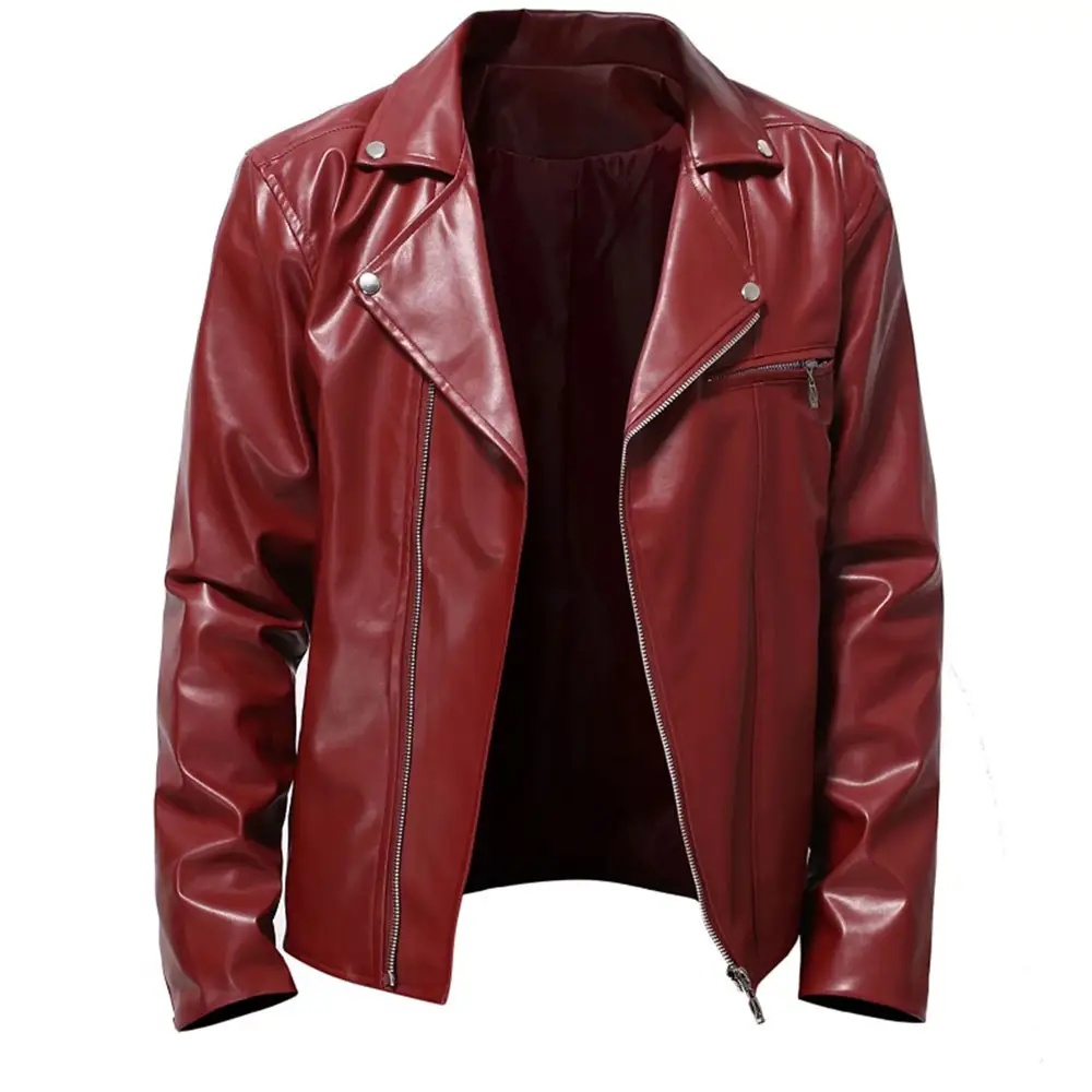 Jaqueta de couro masculina de inverno multicolorida de alta qualidade, jaqueta de couro personalizada de manga completa, ideal para homens, 2024