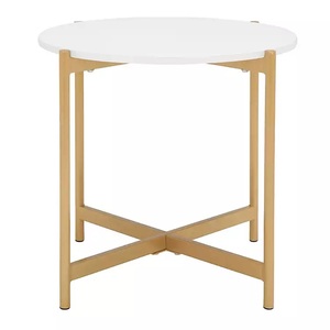 Mesa auxiliar de madera de hierro con base resistente, perfecta para uso diario en salas de estar, dormitorios o patio, ajustes al aire libre - Product Image 6