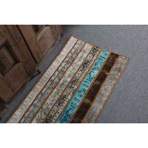 1.8x3.1 ft Rug, Turkish Rug, Vintage <b>Brown</b> <b>Wool</b> Animal Print Rug - Product Image 5