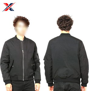 Blousons Bomber Homme en Toile de Qualité Supérieure à Col Montant, Imprimé Logo Personnalisé, Respirant, Fermeture Éclair Intégrale, Coupe-Vent, Teint Uni, Effet Gonflé - Product Image 3