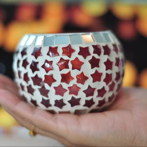 Solid Style Mosaic Glass T-light Holder Hot Selling <b>Candle</b> Holders Luxury Design <b>Cheap</b> <b>Candle</b> Votive Sample Available - Product Image 1