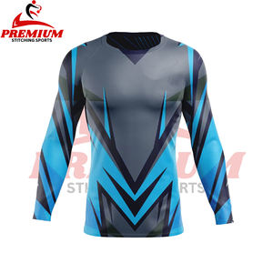 Chemises de compression de sport pour hommes de qualité supérieure respirantes avec impression par sublimation en spandex pour la salle de sport, le fitness, le surf et la plongée - Product Image 5