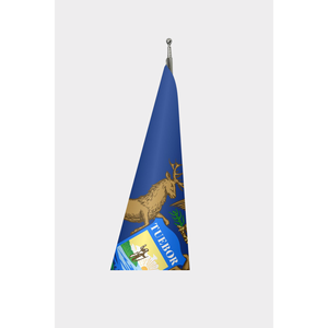 Drapeau d'intérieur officiel du Michigan 3x5 pieds, style fanion, imprimé numériquement, en tissu nylon polyester avec mât en aluminium, drapeau de jardin - Product Image 3