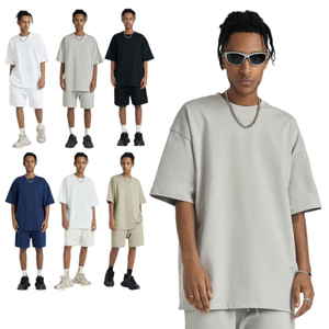 310gsm 100% algodón camisas de manga corta logotipo personalizado peso pesado gráfico camiseta hombro caído camiseta de gran tamaño para hombres - Product Image 1