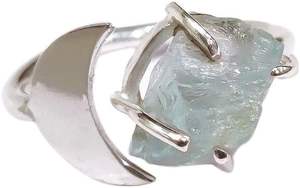 Bague pour femme en argent sterling 925, pierre précieuse naturelle aquamarine, pierre de naissance de mars, bande en fil, bijoux faits à la main, Noël - Product Image 3