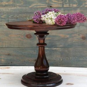 Soporte redondo grande para Tartas de madera maciza con base resistente para tartas de boda y postres decorativos - Product Image 4