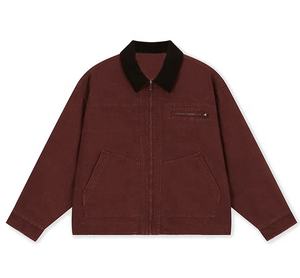 Vente en gros sur mesure Veste de travail décontractée en coton épais avec poches zippées en toile cirée pour hommes Vêtements de travail d'hiver pour hommes - Product Image 2