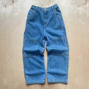 2T brodé paOutfit broderie pantalon enfant Y2K Low Rise Flared Jeans | Vintage 2000s Baggy Denim | Harajuku Streetwear Pants - Product Image 1