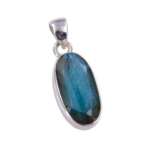 Pendentif classique fait main 925 bijoux en argent massif pour femmes 925 argent Sterling Labradorite pierres précieuses Style Boho pendentif cadeau - Product Image 1