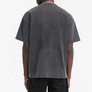 Camiseta de Moda Urbana, 100% Algodón, Tejida, con Logotipo Personalizado, Estilo Vintage, Lavado Ácido, para Hombre - Product Image 4