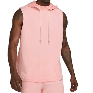 Débardeur à capuche sans manches pour hommes, en molleton de coton épais, pour musculation et entraînement en salle de sport, coupe ajustée, personnalisable OEM, marque privée - Product Image 2