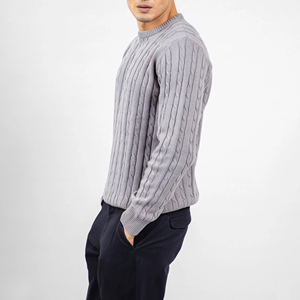 Jersey de punto para hombre ODM 2024, ropa de calle transpirable ligera con decoración de logotipo, producto fino de invierno de gran venta - Product Image 5
