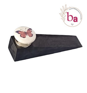 Butoir de porte en bois fait à la main motif papillon boutons en céramique poignées de meubles boutons cadeau pour cuisine salle de bain salon - Product Image 1