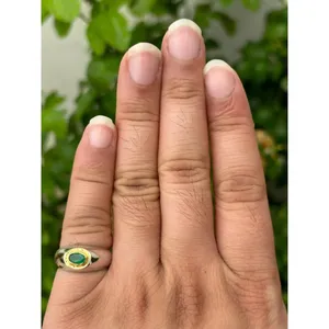 14K Gold Emerald Cut Turquoise <b>Ring</b> with Rhodium Plating Fine Jewelry Featuring Bezel Setting for Everyday Wear and Promises - Product Image 3
