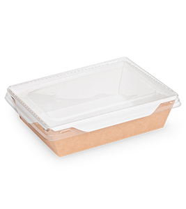 Tazón para ensalada OSQ OpSalad 500 de la mejor calidad, papel kraft con tapa transparente a prueba de fugas para comida para llevar, logotipo personalizado. - Product Image 3
