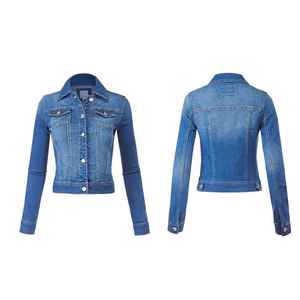 Nouvelle collection : Blouson en jean pour femme, design tendance, manches longues, bouton unique, style cowboy, vente chaude - Product Image 6