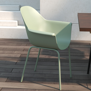 Outsunny Juego de 4 Sillas de Jardín con Patas Antideslizantes, en PP y Acero, 59x55x84 cm, Verde - Product Image 6