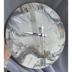 Reloj de pared de resina grande para decoración del hogar con estilo, decoración de pared, diseño hecho a mano, reloj de pared de resina para sala de estar - Product Image 3