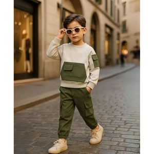 Conjunto de Sudadera con Bolsillo de Felpa para Niños, Traje de Invierno - Product Image 2