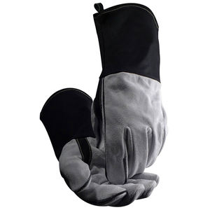 ถุงมือเชื่อมหนังแพะสีดำถุงมือเชื่อม2025ดีไซน์ใหม่ล่าสุด - Product Image 5