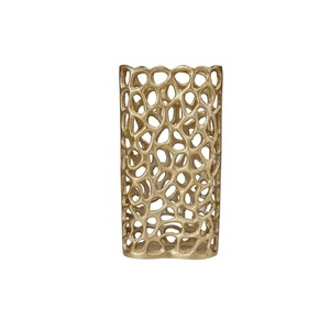 Aluminum Gold Finished Flower Urn <b>Vase</b> Designer Handmade Flower <b>Vase</b> Event Decorative Best Luxury Metal Flower Pot - Product Image 6