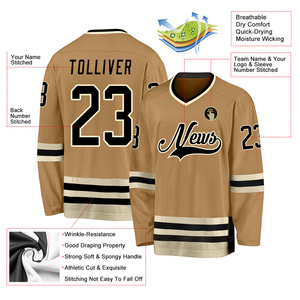 Conjunto de camiseta de hockey sobre hielo para hombre totalmente sublimada Logotipo de diseño personalizado impreso OEM ODM 100% poliéster secado rápido transpirable 220g - Product Image 6
