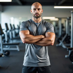 เสื้อยืดแขนสั้นสำหรับผู้ชายเสื้อสำหรับใส่วิ่งออกกำลังกายฟิตเนสยิมเสื้อทีเชิ๊ตผ้าฝ้ายโพลีเอสเตอร์สำหรับผู้ชาย - Product Image 5