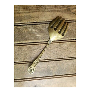 ส้อมเครื่องใช้บนโต๊ะอาหารทำจากทองเหลืองส้อมเครื่องใช้บนโต๊ะอาหารด้ามเคลือบทองใหม่ - Product Image 2