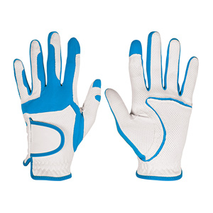Guantes de Golf Blancos y Verdes, Transpirables, de Malla Antideslizante, de Cuero Genuino, Unisex, Deportivos, con Cierre de Gancho y Bucle - Product Image 3