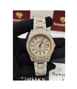 Top Quality Relógio De Luxo De Aço Inoxidável Homens Relógios Executivos com Design Extravagante Moissanite Relógio De Diamante