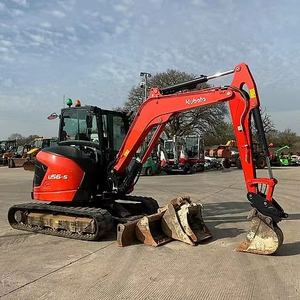 Mini-excavatrice Kubota U56-5 d'occasion en bon état, poids opérationnel de 40 tonnes, avec pompe hydraulique Liyuan, boîte de vitesses, moteur et composants de pompe. - Product Image 1