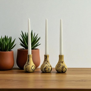 Portavelas de Madera en Forma de Maceta para Decoración del Hogar, Exhibición en Mesa, Sala de Estar, Dormitorio y Centro de Mesa Festivo, Venta al por Mayor - Product Image 1