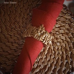 Derniers anneaux de serviette en rotin de forme ronde de qualité supérieure pour les fêtes de mariage et les décorations de table de restaurant - Product Image 2