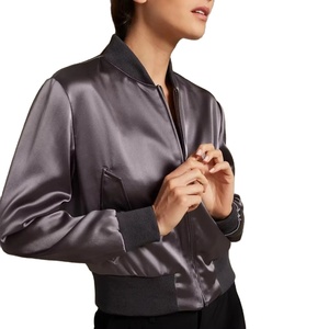Hot Selling Women Crop Bomber <b>Jacket</b> Quilted Cotton <b>Denim</b> Outerwear Fashion Baseball Style Women Bomber <b>Jacket</b> For Sale - Product Image 1
