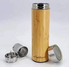 Botella biodegradable con acabado de madera para bebidas frías y calientes - Product Image 6