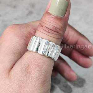 Bague pour homme, bande unie, argent, bague de méditation, bague unisexe pour Noël, anxiété, bague faite à la main, bijoux personnalisés, bague en argent massif 925 - Product Image 5