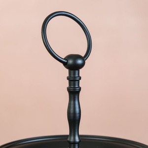 Soporte Clásico de Metal Negro Mate de 3 Niveles para Tartas con Asa de Anillo, Torre Moderna Redonda para Cupcakes, Exhibidor de Postres Escalonado para Fiestas y Buffets - Product Image 5