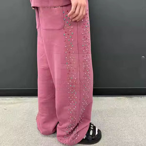 Custom Made Casual Rhinestone <b>Trouser</b> for Men Custom Color Design Lightweight 100% Cotton <b>Drawstring</b> Closure Made Pakistan - Product Image 2