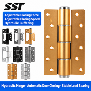 Bisagra amortiguadora hidráulica de cierre suave multifunción 4 en 1, bisagra de puerta hidráulica Invisible de aluminio con cierre automático de 5 pulgadas - Product Image 1
