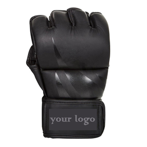 Gants MMA Hommes UFC Grappling Sparring Boxe Demi Doigt Sangle Ajustée Cuir de Vachette Matériel Muay Thai Entraînement aux Arts Martiaux - Product Image 2
