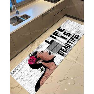 Life Is Beautiful Eco-Friendly Wool Patchwork Printed <b>Rug</b>-<b>Anti</b>-<b>Slip</b> Latex Backing Nonwoven Soft <b>Rug</b> - Product Image 4